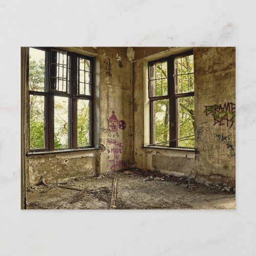 Abandoned Villa Decaying Over Time Postcard