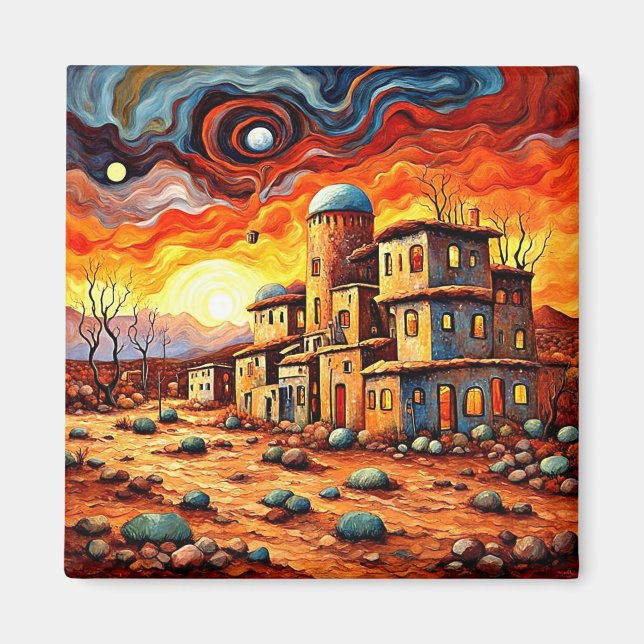 Abandoned Village at Sunset Magnet (Front)