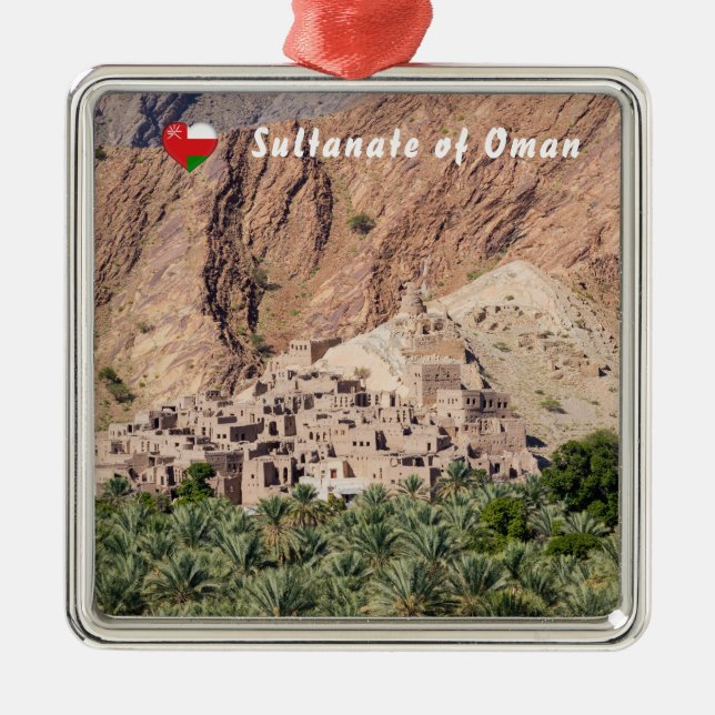 Abandoned Village Birkat-Al-Mouz - Oman Metal Ornament (Front)