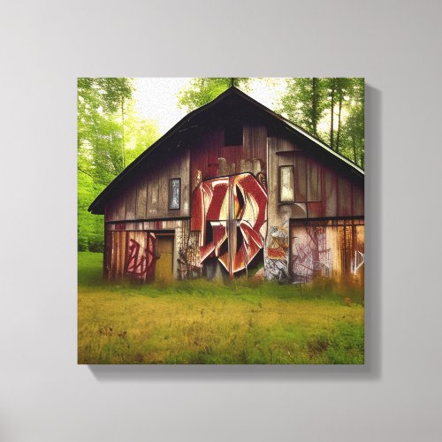 Abandoned Weathered Barn in the Woods Canvas Print