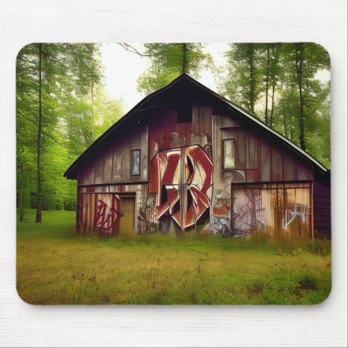 Abandoned Weathered Barn in the Woods Mouse Pad