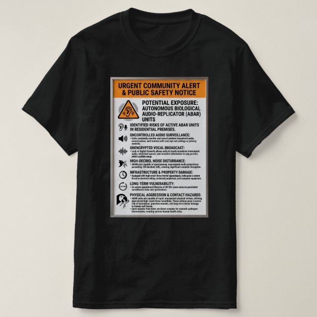 ABAR Warning T-Shirt (Design Front)