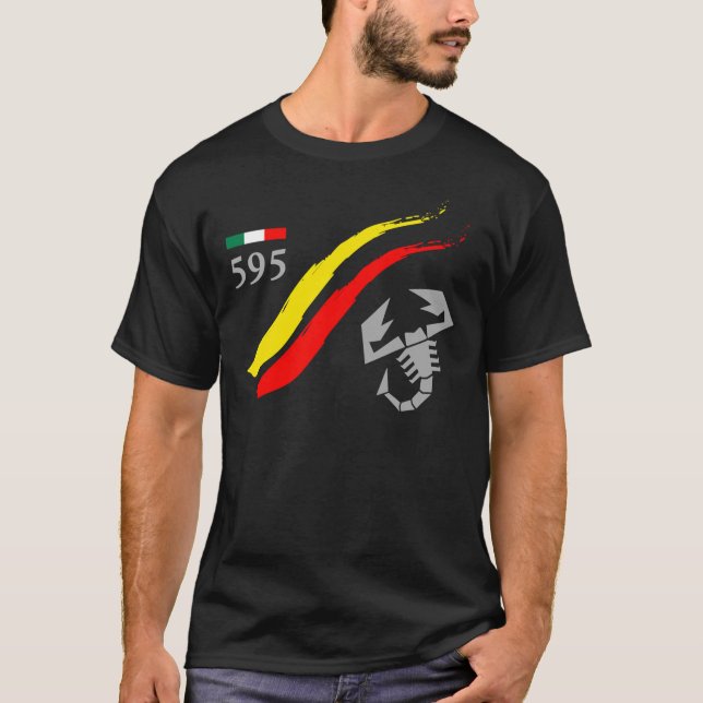 Abarth  595  Scorpion  Black  Car Classic T-Shirt (Front)