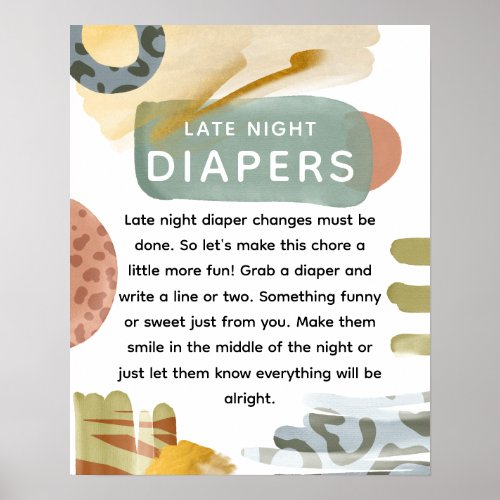  Abastract Baby Shower Late Night Diaper Poster