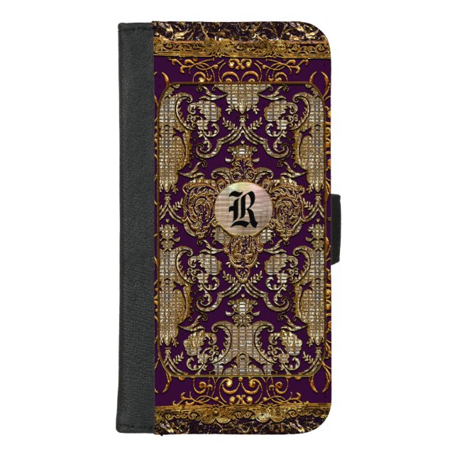 Abatronia Royale Old Book Style Monogram iPhone Wallet Case (Front)