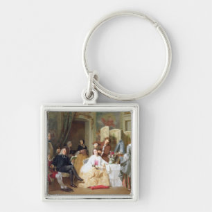 Abbe Prevost reading 'Manon Lescaut', 1856 Keychain