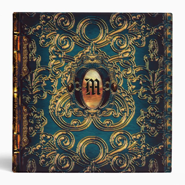 Abbey Athena Victorian Monogram 3 Ring Binder (Front)