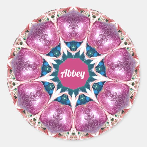 ABBEY  Bright Abstract Pattern  Personalised Classic Round Sticker