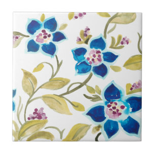 Abbey Floral Tiles - Blue Blooms