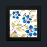 Abbey Floral Tiles - Blue Blooms Gift Box<br><div class="desc">Abbey Floral Tiles II by June Erica Vess. Features blue flowers in a pattern-like design.</div>
