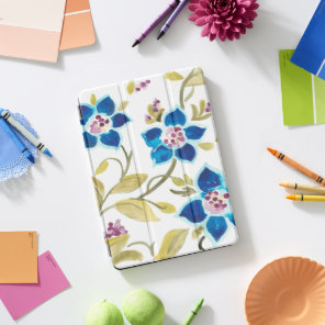 Abbey Floral Tiles - Blue Blooms iPad Pro Cover