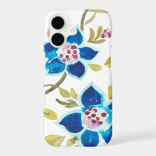 Abbey Floral Tiles - Blue Blooms iPhone 17 Case