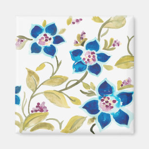 Abbey Floral Tiles - Blue Blooms Magnet