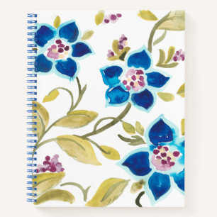 Abbey Floral Tiles - Blue Blooms Notebook