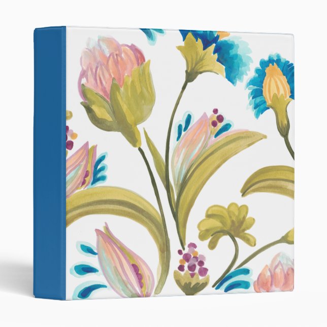 Abbey Floral Tiles - Spring Flowers 3 Ring Binder (Front/Spine)
