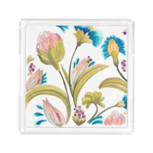 Abbey Floral Tiles - Spring Flowers Acrylic Tray