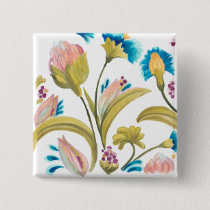 Abbey Floral Tiles - Spring Flowers Button
