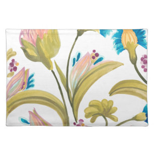 Abbey Floral Tiles - Spring Flowers Cloth Placemat