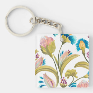 Abbey Floral Tiles - Spring Flowers Keychain