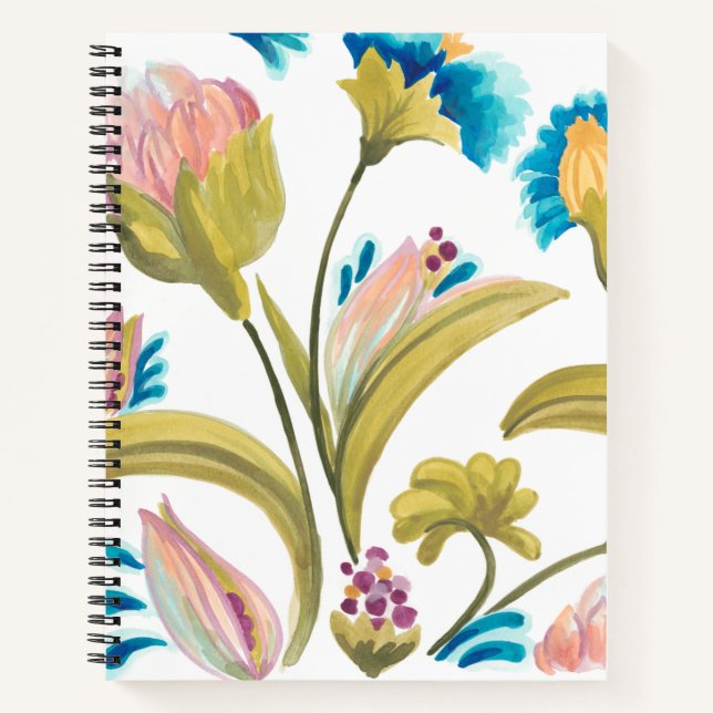 Abbey Floral Tiles - Spring Flowers Notebook (Front)