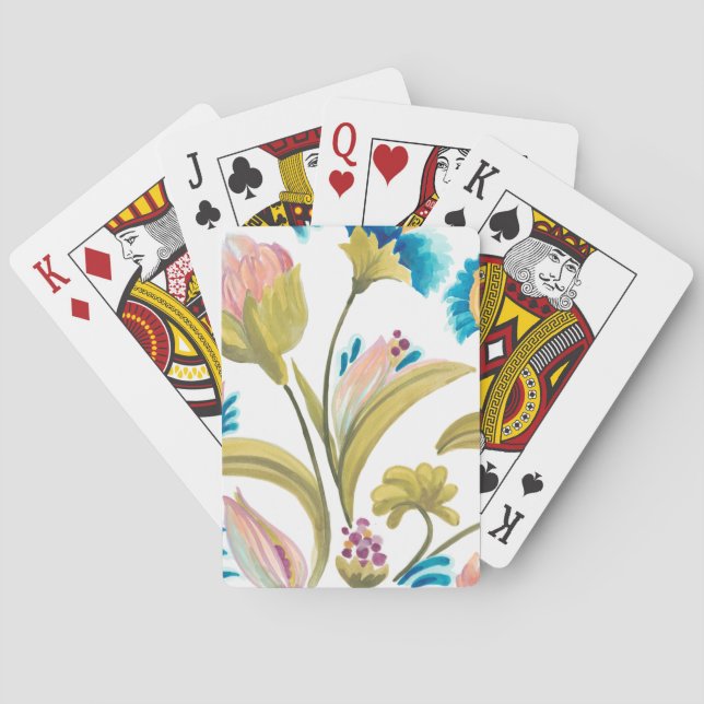 Abbey Floral Tiles - Spring Flowers Poker Cards (Back)