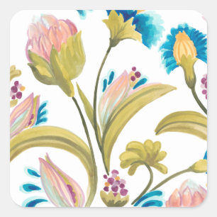 Abbey Floral Tiles - Spring Flowers Square Sticker