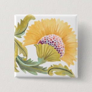 Abbey Floral Tiles - Yellow Button