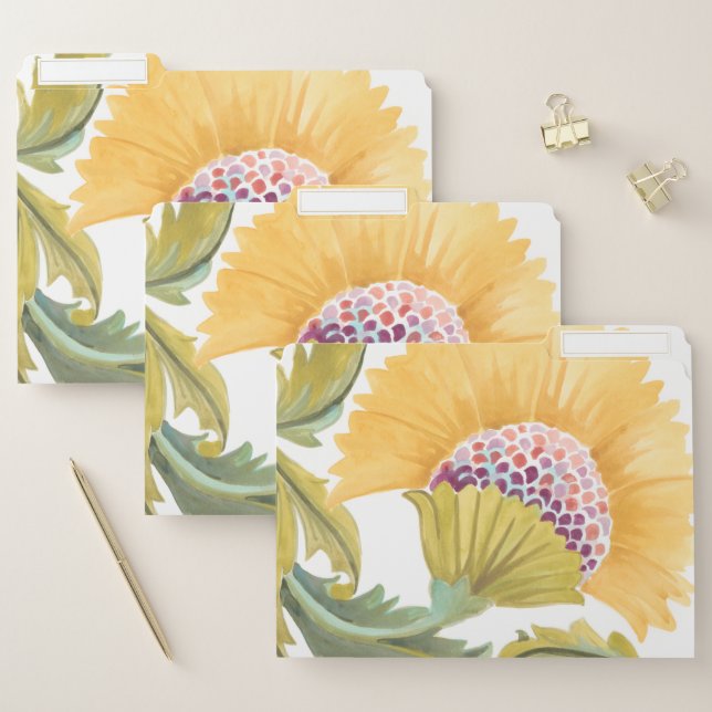 Abbey Floral Tiles - Yellow File Folder (Set)