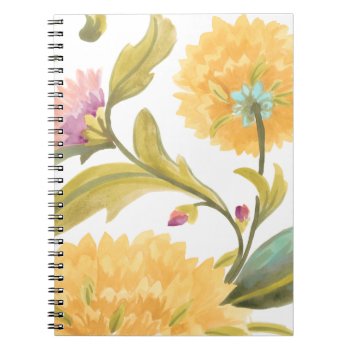 Abbey Floral Tiles - Yellow Flowers Notebook by worldartgroup at Zazzle
