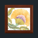Abbey Floral Tiles - Yellow Gift Box<br><div class="desc">Abbey Floral Tiles VII by June Erica Vess. Features an up-close image of a golden-yellow flower.</div>
