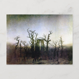 Abbey in an Oak Forest by Caspar David Friedrich Postcard