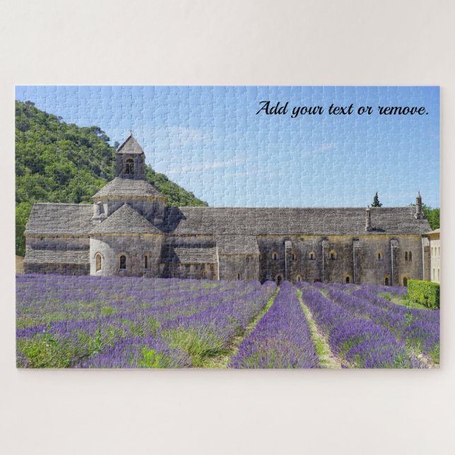 Abbey Notre-Dame de Senanque & lavender field, Jigsaw Puzzle (Horizontal)
