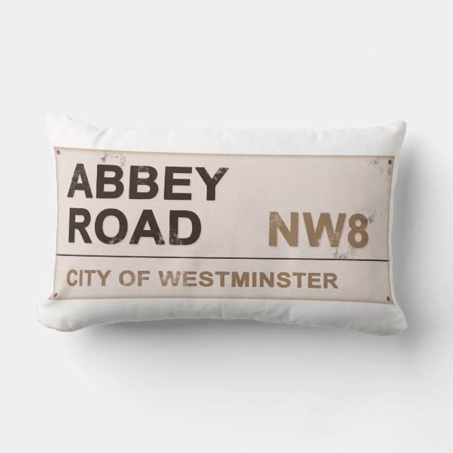 Abbey Road London England - Vintage Lumbar Pillow (Front)
