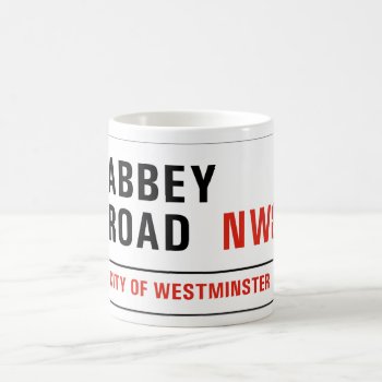 Abbey Road  London Street Sign Coffee Mug by worldofsigns at Zazzle