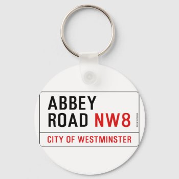 Abbey Road Street Sign Keychain by myfunstudio at Zazzle