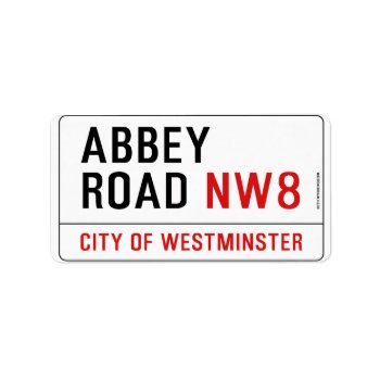 Abbey Road Street Sign Label by myfunstudio at Zazzle