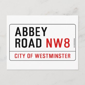 Abbey Road Street Sign Postcard by myfunstudio at Zazzle