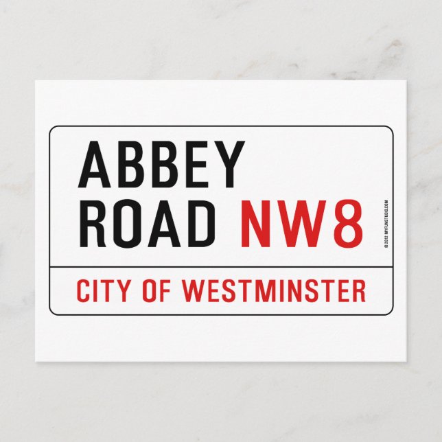 Abbey Road Street Sign Postcard (Front)
