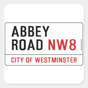 Abbey Road Street Sign Square Sticker