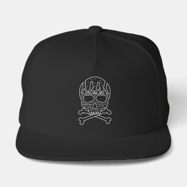 Abbey Skull And Crossbones Snapback Hat (Front)