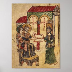 Abbot John offering manuscript Benedict Poster