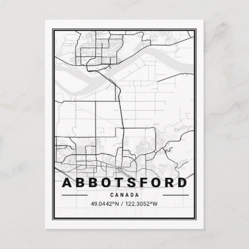 Abbotsford British Columbia Canada Travel City Map Postcard