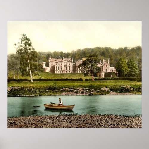 Abbotsford House from the River Tweed in Scotland Poster