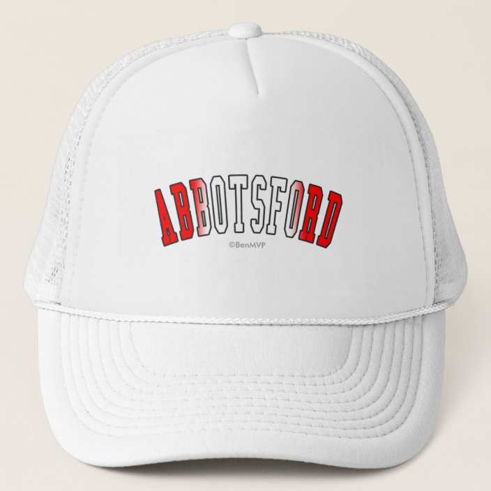 Abbotsford in Canada National Flag Colors Mesh Hat