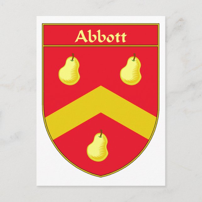 Abbott Coat of Arms/Family Crest Postcard (Front)