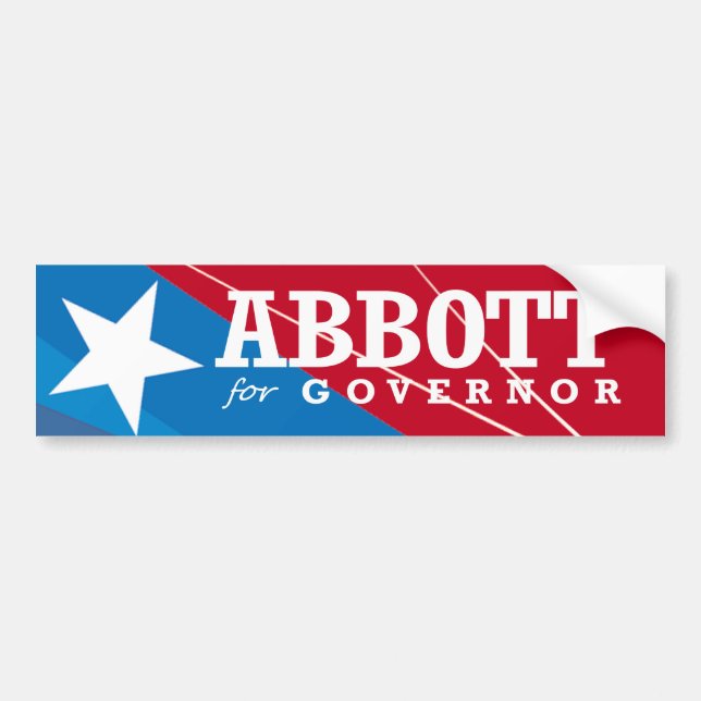 ABBOTT FOR GOVERNOR 2014 BUMPER STICKER (Front)
