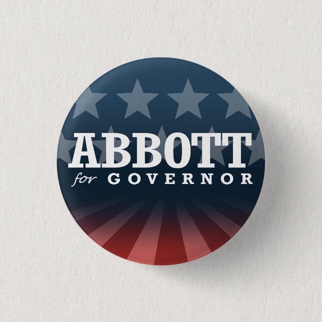 ABBOTT FOR GOVERNOR 2014 PINBACK BUTTON (Front)