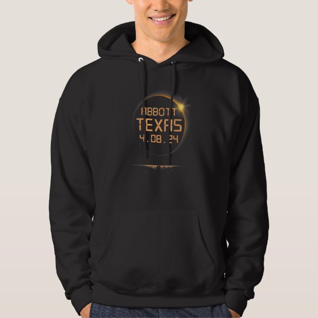 Abbott Texas TX Total Solar Eclipse April 8 2024 4 Hoodie (Front)