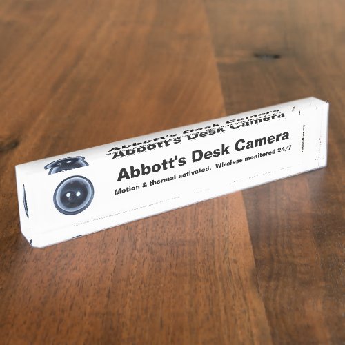 Abbotts Desk Camera Desk Name Plate