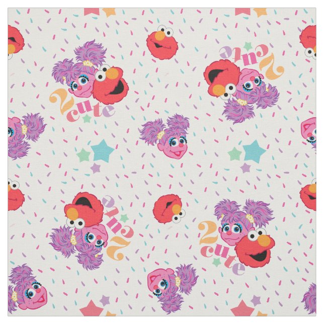 Abby And Elmo 2 Cute Pattern Fabric | Zazzle